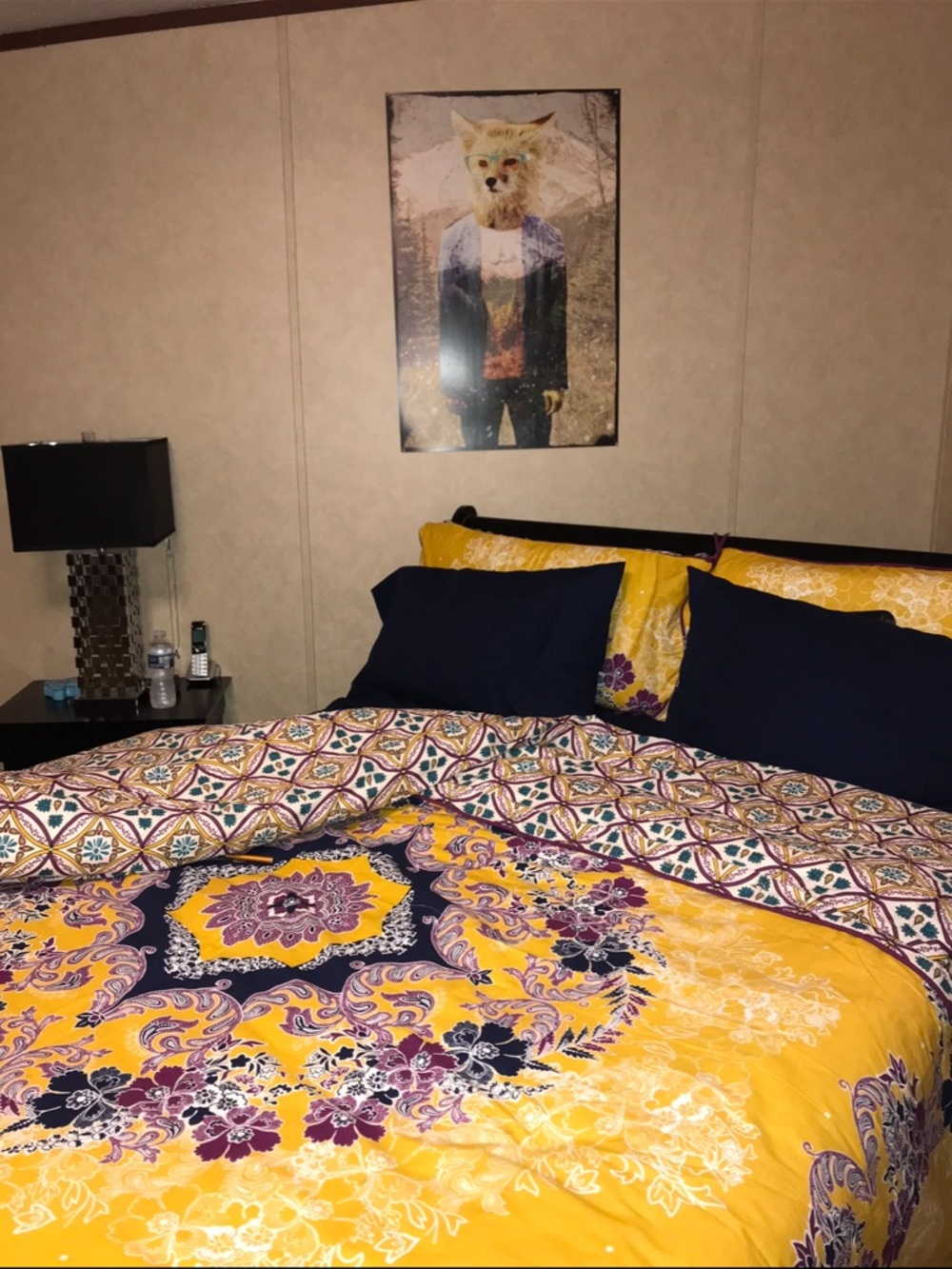 Yellow and purple  Floral Medallion Duvet Comforter Set - Unbranded